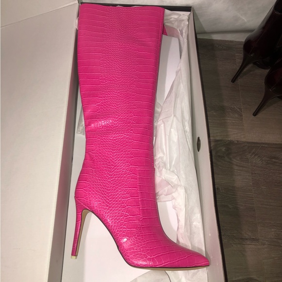 Nine West Taler 3 Medium Pink Boots New - Picture 2 of 5